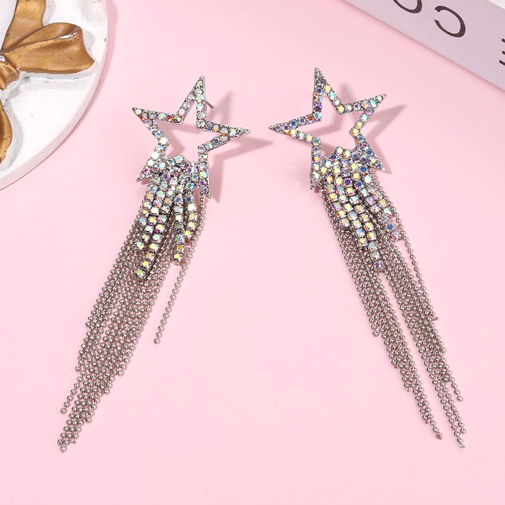 Amazon.com: Women's Tassel Earrings Star Ear Stud Pave Amazon.com: Women's Tassel Earrings Star Ear Stud Pave